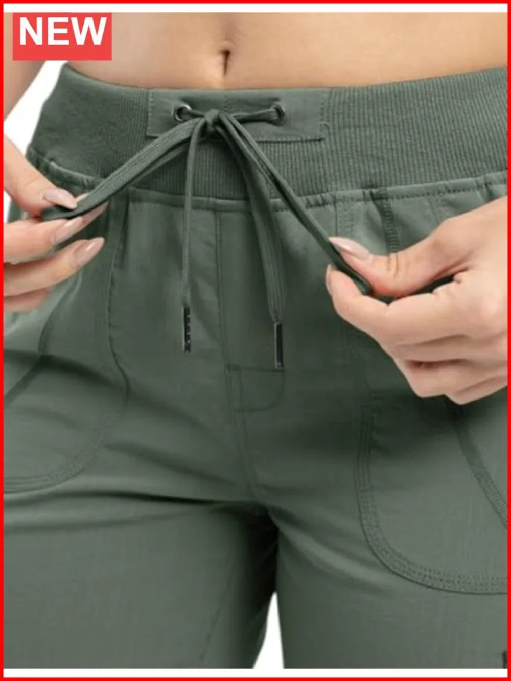 Womens Cargo Capris Lightweight Hiking Pants 6 Pockets Quick Dry Loose Shorts